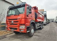 LHD 6×6 10바퀴 ZZ3257V4357B1R 380HP 빨간색 전동 HOWO 팅퍼 트럭 고마력 저연료 소비