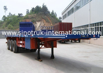 Container Carrying Flatbed Semi Trailer Truck 3 Axles 30-60 Tons 13m