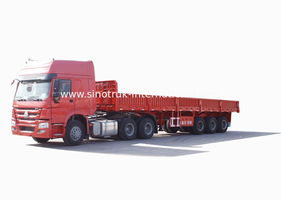반 측벽 트레일러 덤프 트럭 30-60Tons 13-16m SINOTRUK 국제 경기