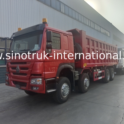 SINOTRUK 빨간 HOWO 400HP 8×4 내보자 덤프트럭 LHD