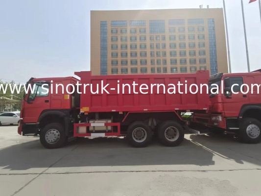 빨간 색채에서 SINOTRUK HOWO 내보자 덤프트럭 RHD 6×4 336HP