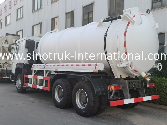 진공 펌프 하수 흡수 트럭 오수 처리 탱크 세정 트럭 18CBM LHD 336HP