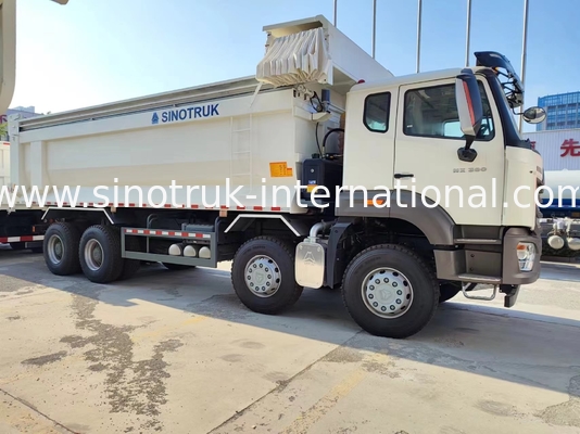 ZZ3317V386JB1R 고마력 저연료 소비 380HP 흰색 U형 HOWO 틱퍼 트럭