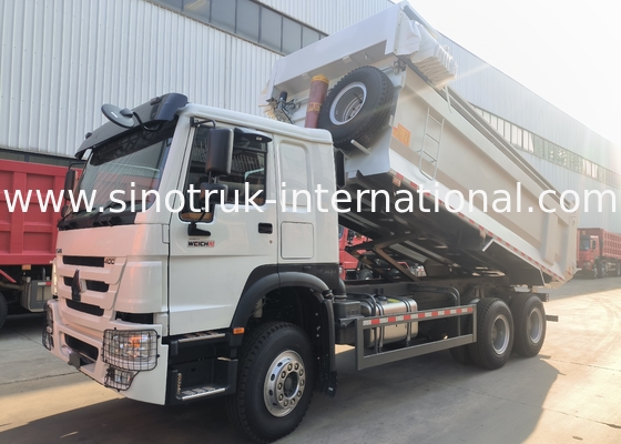시노트룩 호우 템퍼 덤프 트럭 400HP 6 × 4 U 모양 트레이 자동 텐플린