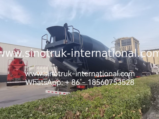 신형 HOWO HOHAN SINOTRUK 콘크리트 믹서 트럭 블랙 10CBM 380HP 8X4 RHD