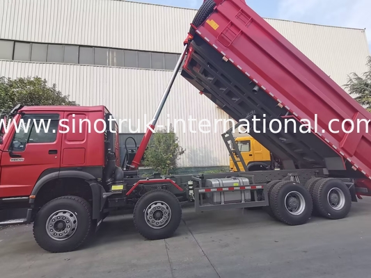 HOWO 12 바퀴 Sinotruk 8X4 덤프 트럭 400hp 광업용 LHD U 타입 컨테이너