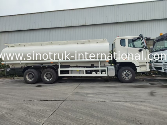 HOWO 25CBM 6*4 오일 탱크 트럭 380HP 강한 승력 흰색