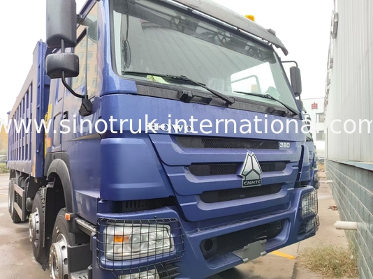 8X4 블루 티퍼 덤프 트럭 380hp 12 바퀴 하얀 H77L ZZ3317V3567B1 U 타입