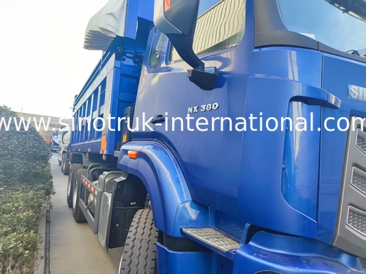 강력한 다재다능 HOWO 6x4 380HP 블루 덤프 트럭 20CBM 평방 화물 상자와 방수 텐트 플립 코브