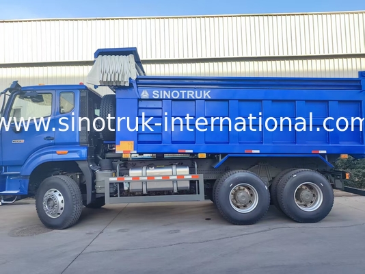 강력한 다재다능 HOWO 6x4 380HP 블루 덤프 트럭 20CBM 평방 화물 상자와 방수 텐트 플립 코브
