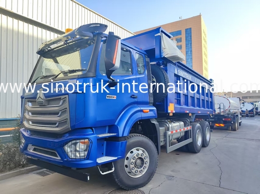 강력한 다재다능 HOWO 6x4 380HP 블루 덤프 트럭 20CBM 평방 화물 상자와 방수 텐트 플립 코브