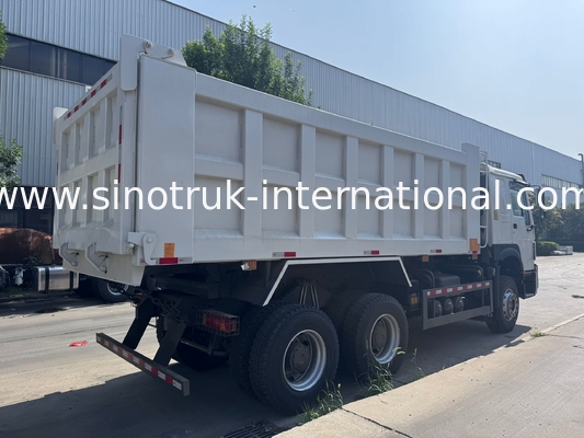 SINOTRUK 엔진 371HP 6 × 4 LHD HOWO 덤프 트럭 흰색 19-20CBM 중간 리프팅