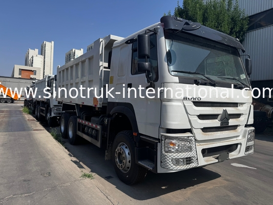 SINOTRUK 엔진 371HP 6 × 4 LHD HOWO 덤프 트럭 흰색 19-20CBM 중간 리프팅