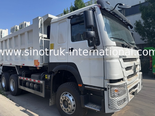 SINOTRUK 엔진 371HP 6 × 4 LHD HOWO 덤프 트럭 흰색 19-20CBM 중간 리프팅