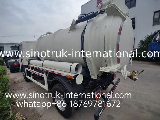 4*2 구동 HOWO 하수 흡입 트럭: 6m³ 탱크, 160HP, 8.00R20 타이어, 경량 하수 트럭, 효율적인 위생 차량