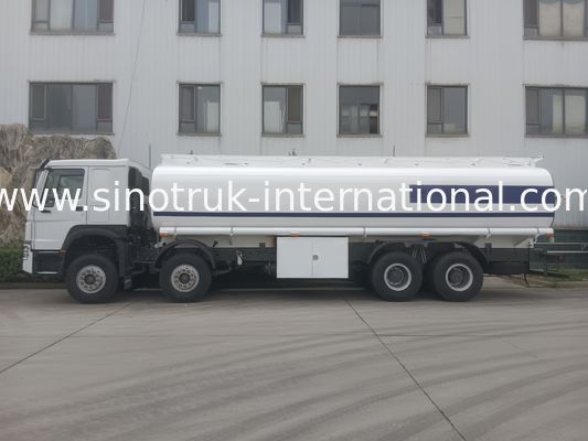 Heavy-Duty HOWO 8*4 400HP LHD Fuel Truck 40CBM Double Tank System For Long-Range Fuel Distribution White
