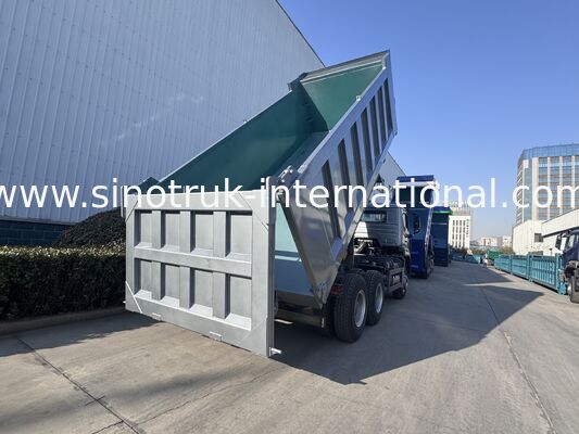 시노트룩 호한 신형 호우 템퍼 덤프 트럭 중부 승강기 6 × 4 RHD 화물 상자 19-20CBM 고객 맞춤형 색상 다이아몬드 실버 400HP