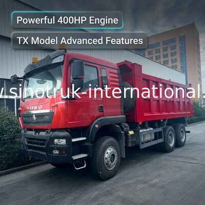 경고등이 있는 SINOTRUK HOWO TX 모델 400HP LHD 티퍼 덤프 트럭 6X4