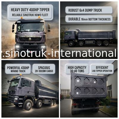 티퍼 트럭 시노트룩 HOWO 400HP 12 휠 LHD 30-40 톤 20-30CBM ZZ3317V356GB1