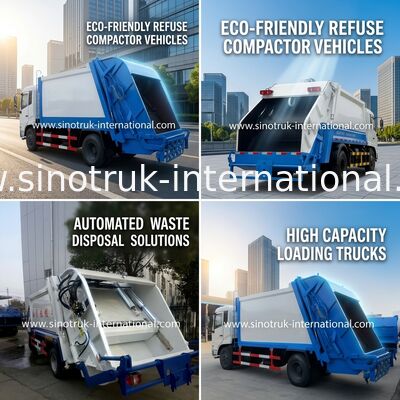 SINOTRUK HOWO는 쓰레기 수거 트럭 5-6CBM LHD 4X2 ZZ1087D3415C180를 압축했습니다