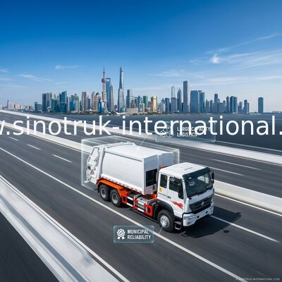포가 이동할 수 있는 쓰레기 수거 트럭 SINOTRUK 25CBM 6X4 LHD