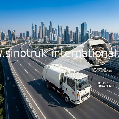 LHD 4X2 SINOTRUK HOWO는 압축기 쓰레기 수집 트럭 5를 압축했습니다 - 6m3