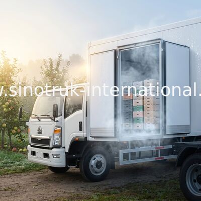 4x2 SINOTRUK HOWO 냉동 트럭 140HP RHD 95 km/H