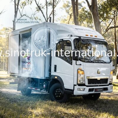 하얀 SINOTRUK HOWO 10 톤 냉동 트럭 140HP LHD