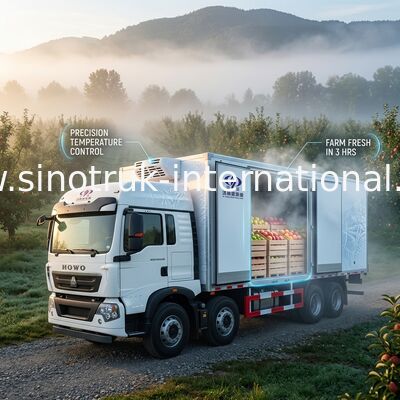 저잡음 냉장된 트럭 SINOTRUK 야채 수송에 의하여 냉장되는 상자 트럭