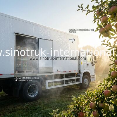 SINOTRUK 25 톤은 음식 트럭 LHD 6X4의 냉장고 상자 트럭을 냉장했습니다