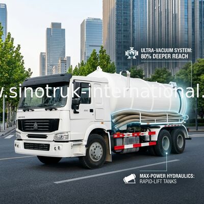 도시 비 Wells를 위한 고능률 17CBM LHD 336HP 진공 하수 오물 트럭