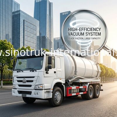 위생 기업 20CBM LHD 336HP를 위한 하수 오물 흡입 트럭 SINOTRUK HOWO