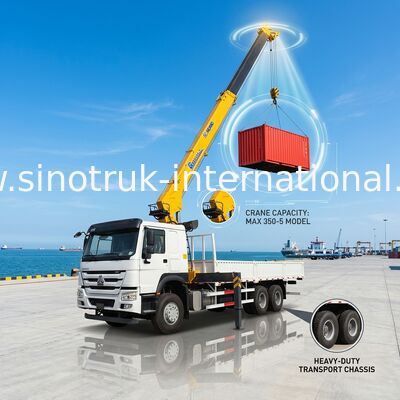 HOWO 트럭에 장착 된 크레인 장비 12 톤 XCMG 6X4 LHD 400HP
