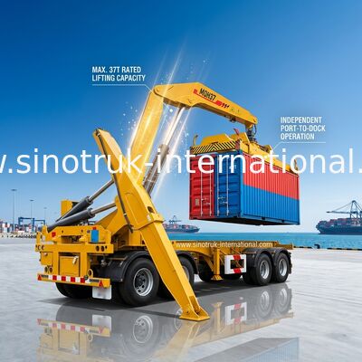 거치된 SGS 트럭은 40ft 콘테이너를 드는 3개의 차축 트레일러를 위한 장비를 반 Cranes