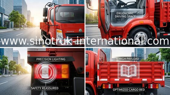 SINOTRUK HOWO 트럭 8 톤 가벼운 의무 LHD 4X2 116HP ZZ1087D3614C180
