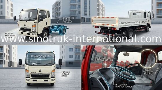 트럭 8 톤 가벼운 의무 LHD 4X2 SINOTRUK HOWO 116HP ZZ1087D3614C180