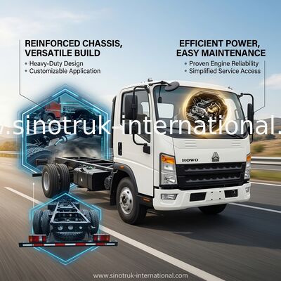 ZZ1047D3414C145 HOWO 4*2 경량 트럭 116HP 차체
