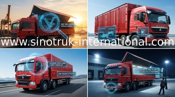 SINOTRUK HOWO T5G Wing 밴 Cargo Truck 8X4 12는 LHD 남자 엔진 Euro4 336HP를 선회합니다