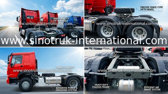 트랙터-트레일러 트럭 LHD 6x4 371HP 편평한 지붕 오두막 SINOTRUK HOWO 트럭을 견인하십시오