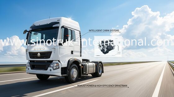 SINOTRUK HOWO T5G 남자 엔진 트랙터 트럭 LHD 6X4 유로 4 336 HP ZZ4257N324GD1