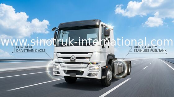 LHD 6 x 4 336HP 10 바퀴 HOWO 트랙터 트럭 HW76 택시 단 하나 숙소 안전