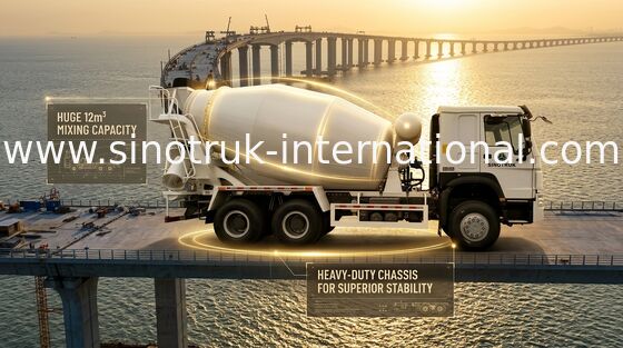 10-20CBM SINOTRUK HOWO 콘크리트 믹서 트럭 6 Ｘ 4 2유로 340Hp 건설