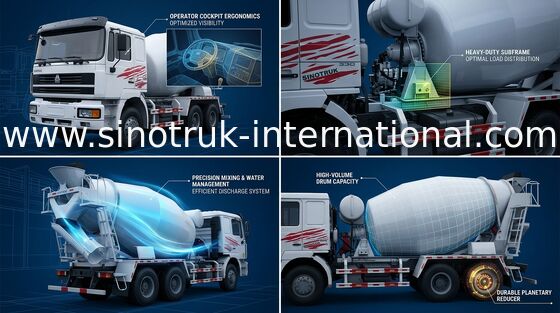 SINOTRUK HOKA 구체 믹서 트럭 Euro2 290HP 6X4 ZZ5255GJBM3846B1