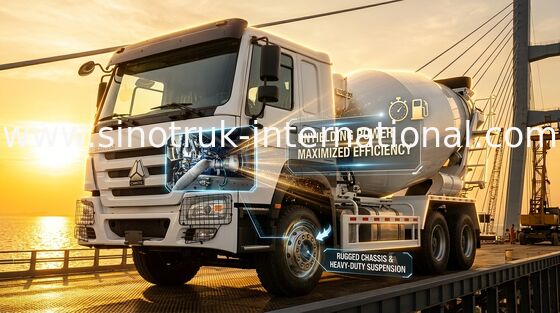 HOWO 8*4 12바퀴 콘크리트 혼합 트럭 400HP 16CBM 큰 힘 큰 용량