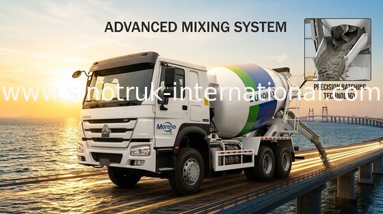 SINOTRUK HOWO 6x4 콘크리트 믹서 트럭 371HP LHD