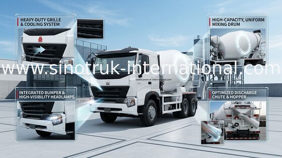 구체 믹서 장비 A7 펌프 구체적인 트럭 10CBM 371HP 6X4 LHD