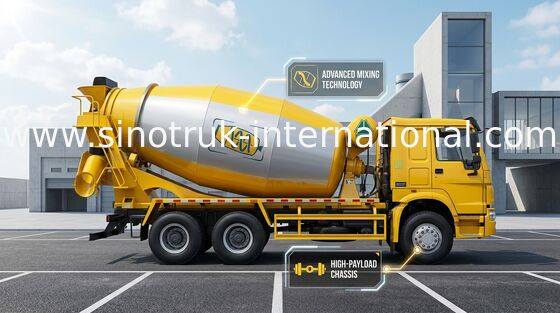 구체 믹서 트럭 SINOTRUK HOWO 12CBM Euro2 371HP 6X4 LHD ZZ5257GJBN4048W