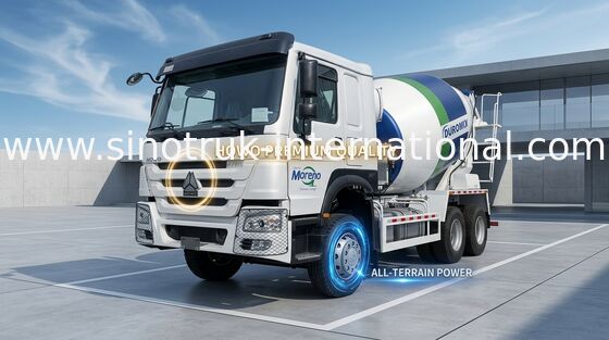 SINOTRUK 하얀 HOWO 371HP 콘크리트 믹서 트럭 LHD
