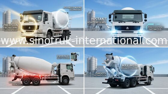 SINOTRUK HOWO 구체 믹서 트럭 12CBM 371HP 6X4 LHD ZZ5257GJBN4048W