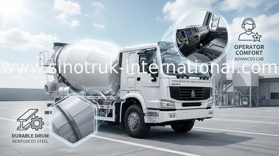 구체 믹서 트럭 SINOTRUK HOWO 12CBM Euro2 336HP 6X4 LHD ZZ1257N4048W